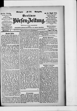Berliner Börsen-Zeitung vom 18.08.1903