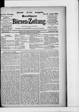 Berliner Börsen-Zeitung vom 18.08.1903