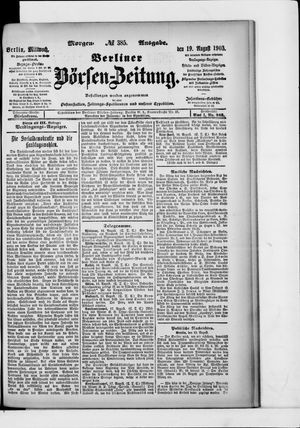 Berliner Börsen-Zeitung on Aug 19, 1903