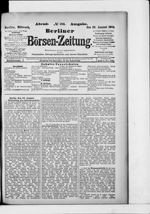 Berliner Börsen-Zeitung vom 19.08.1903