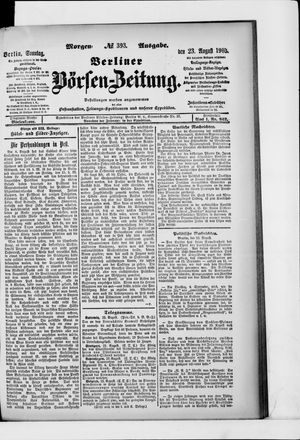 Berliner Börsen-Zeitung vom 23.08.1903
