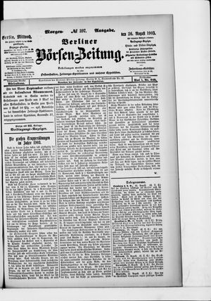 Berliner Börsen-Zeitung vom 26.08.1903
