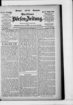 Berliner Börsen-Zeitung vom 27.08.1903