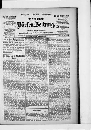 Berliner Börsen-Zeitung vom 29.08.1903