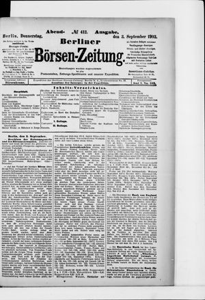 Berliner Börsen-Zeitung vom 03.09.1903