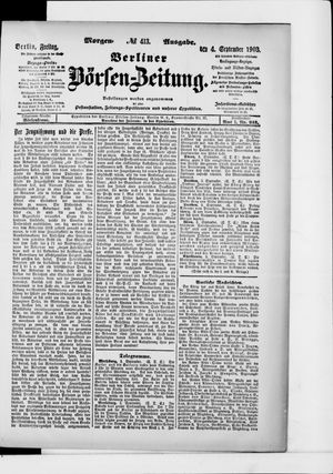 Berliner Börsen-Zeitung on Sep 4, 1903