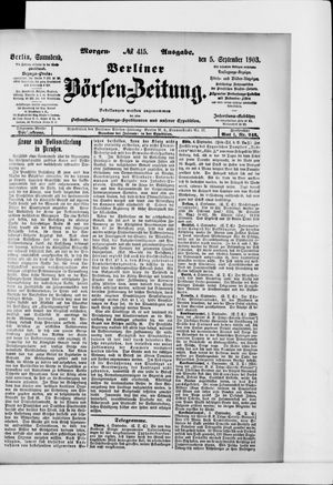 Berliner Börsen-Zeitung vom 05.09.1903