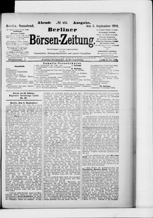 Berliner Börsen-Zeitung vom 05.09.1903
