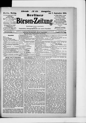 Berliner Börsen-Zeitung vom 07.09.1903