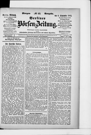 Berliner Börsen-Zeitung vom 09.09.1903
