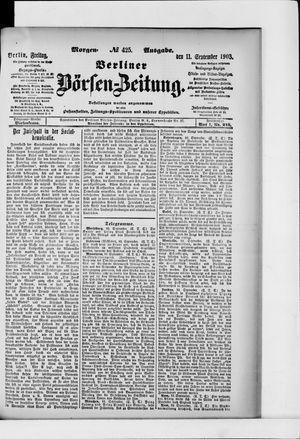 Berliner Börsen-Zeitung vom 11.09.1903