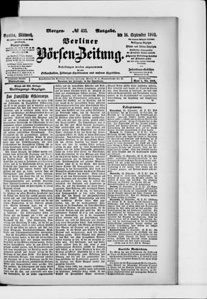 Berliner Börsen-Zeitung vom 16.09.1903