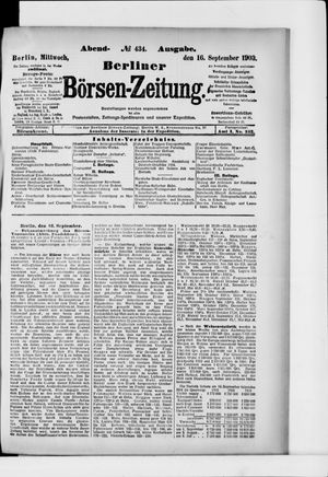 Berliner Börsen-Zeitung vom 16.09.1903