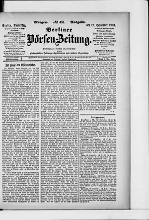 Berliner Börsen-Zeitung vom 17.09.1903