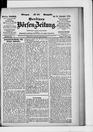 Berliner Börsen-Zeitung on Sep 19, 1903