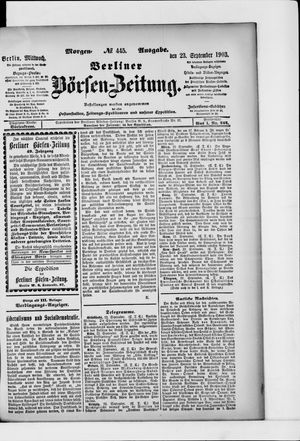Berliner Börsen-Zeitung vom 23.09.1903