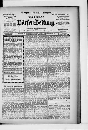 Berliner Börsen-Zeitung vom 25.09.1903