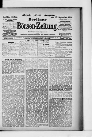 Berliner Börsen-Zeitung vom 25.09.1903