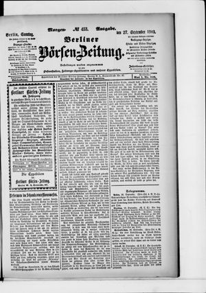 Berliner Börsen-Zeitung vom 27.09.1903