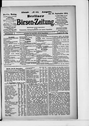 Berliner Börsen-Zeitung vom 28.09.1903