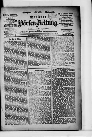 Berliner Börsen-Zeitung vom 01.10.1903