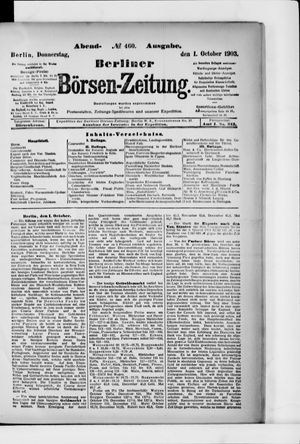 Berliner Börsen-Zeitung vom 01.10.1903