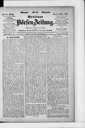 Berliner Börsen-Zeitung vom 02.10.1903