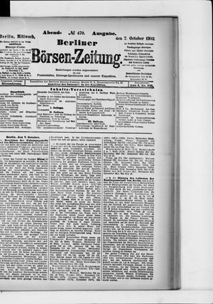 Berliner Börsen-Zeitung vom 07.10.1903