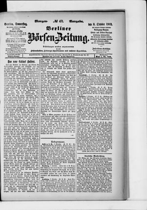 Berliner Börsen-Zeitung vom 08.10.1903
