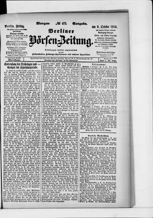 Berliner Börsen-Zeitung vom 09.10.1903