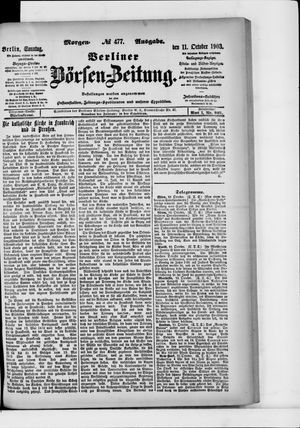 Berliner Börsen-Zeitung vom 11.10.1903