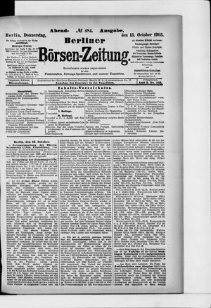 Berliner Börsen-Zeitung vom 15.10.1903