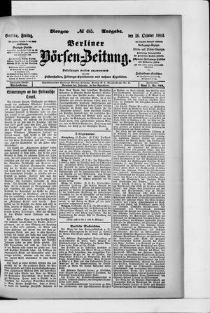 Berliner Börsen-Zeitung vom 16.10.1903