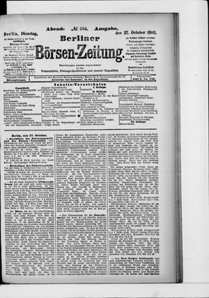 Berliner Börsen-Zeitung vom 27.10.1903