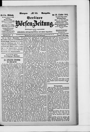 Berliner Börsen-Zeitung vom 28.10.1903