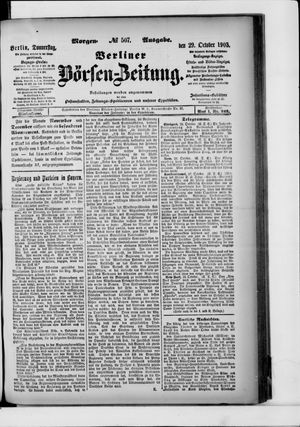 Berliner Börsen-Zeitung vom 29.10.1903