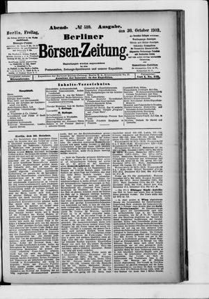 Berliner Börsen-Zeitung vom 30.10.1903