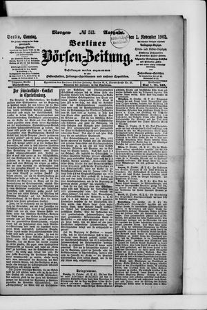 Berliner Börsen-Zeitung vom 01.11.1903