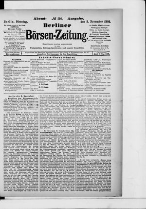 Berliner Börsen-Zeitung vom 03.11.1903