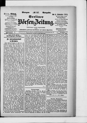 Berliner Börsen-Zeitung vom 04.11.1903