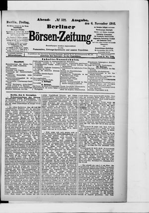Berliner Börsen-Zeitung vom 06.11.1903
