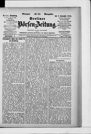 Berliner Börsen-Zeitung vom 07.11.1903