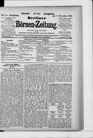 Berliner Börsen-Zeitung vom 07.11.1903
