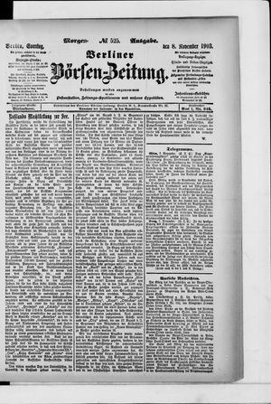 Berliner Börsen-Zeitung vom 08.11.1903