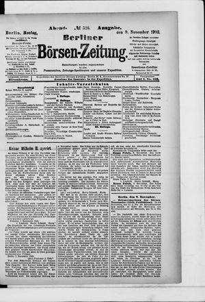 Berliner Börsen-Zeitung vom 09.11.1903