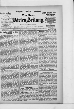 Berliner Börsen-Zeitung vom 10.11.1903