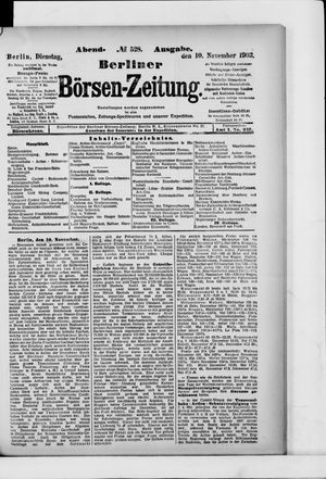 Berliner Börsen-Zeitung vom 10.11.1903