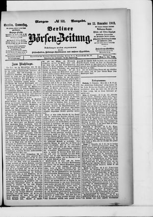 Berliner Börsen-Zeitung vom 12.11.1903