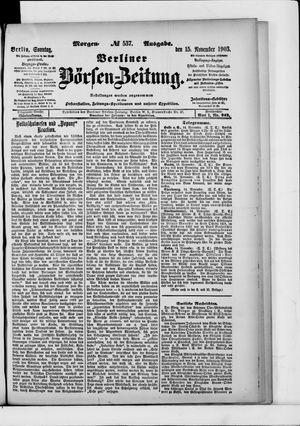 Berliner Börsen-Zeitung vom 15.11.1903