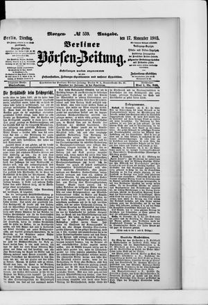 Berliner Börsen-Zeitung vom 17.11.1903